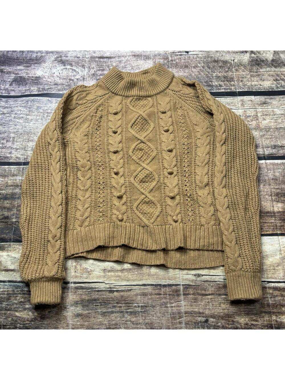 J Crew Sweater Womens Medium Fisherman Cable Popcorn Knit